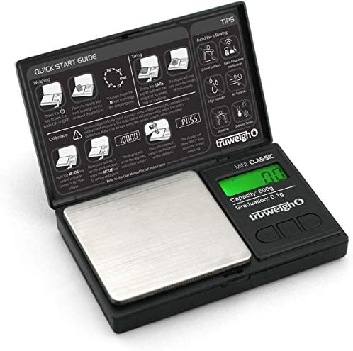 Mini Classic Digital Scale (600g X 0.1g - Black/Black) - Digital Food Scale - Digital Kitchen Scale - Small Digital Pocket Scale - Jewelry Scale - Travel Digital Gram Scale - Meal Prep Scale