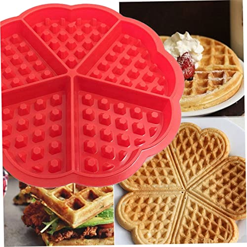 Cavity Waffle Silicone Molds Baking Mould Pan DIY Bakeware Tool Nonstick Reusable Kitchen Baking Tool, DIY Bakeware Tool,Nonstick Waffle Mold, Red