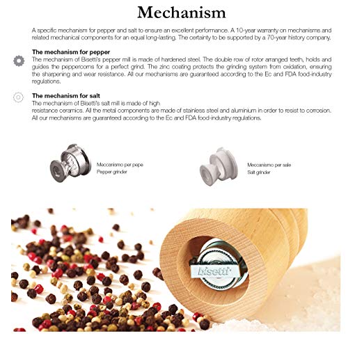 13 Cm / 5.12 Inch Imperia Olive Wood Salt Mill With Adjustable Grinder