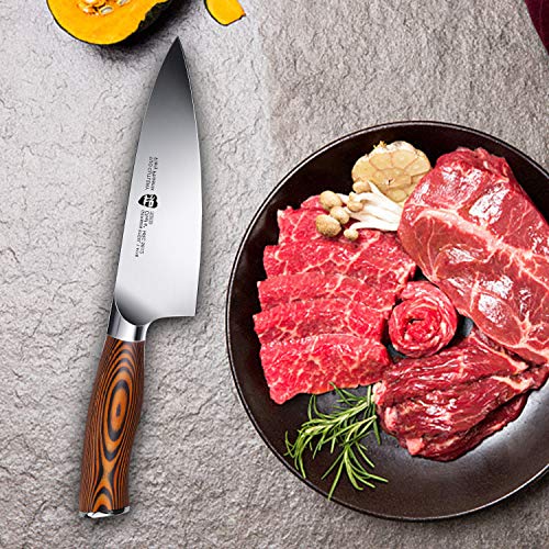 Chef Knife- Kitchen Chef S Knife - High Carbon German Stainless Steel Cutlery - Rust Resistant - Pakkawood Handle - Luxurious Gift Box Included - 6 - Fiery Phoenix Series