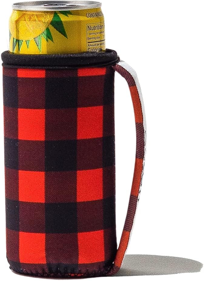 Tall Can Cuff Covers Reusable Insulator With Handle: Neoprene Can Coosies With Insulated Sleeves For Soda, Water Bottle, Beer, Other 16 Oz Tall Can Beverages (Sunflower Tie Dye, Tall 16oz)