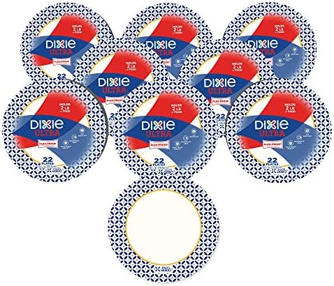 Sposable Paper Plates, 10-1/16 In. Dinner Size, Printed, 176 Count