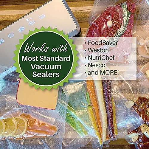 11X50 Black & Clear Vacuum Sealer Bag Roll, Foodsaver Compatible, Heavy-Duty, Commercial Grade, Odor Resistant, Sous Vide, Light Protection