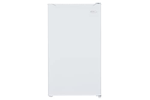  DCR033B1WM 3.3 Cu.Ft. Compact Refrigerator, Mini Fridge With Chiller For Bar, Living Room, Den, Basement, Kitchen, Or Dorm, White