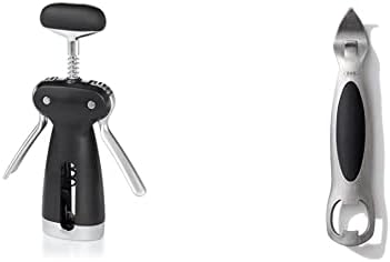 OXO SteeL Winged Corkscrew With Removable Foil Cutter & SteeL Stainless Steel Bottle And Can Opener