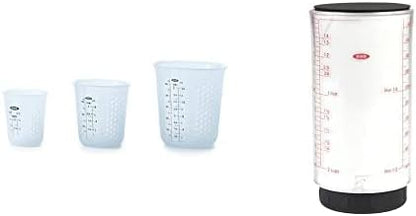 OXO Good Grips 3 Piece Squeeze & Pour Silicone Measuring Cup Set, Blue