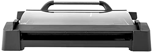  Chef Heavy Gauge Aluminum Reversible Indoor Grill And Griddle With Removable Glass Lid, 15" By 11", Black