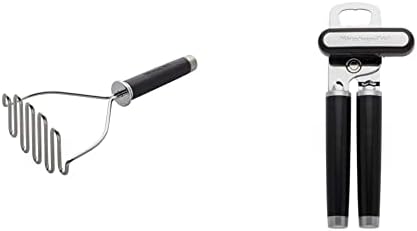  Gourmet Stainless Steel Wire Masher, 10.24-Inch, Black & KE112OHOBA KitchenAid Classic Euro Peeler, One Size Black 2