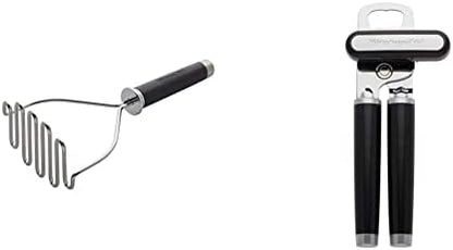  Gourmet Stainless Steel Wire Masher, 10.24-Inch, Black & KE112OHOBA KitchenAid Classic Euro Peeler, One Size Black 2
