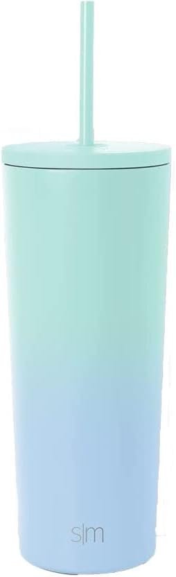  Insulated Tumbler With Lid And Straw | Iced Coffee Cup Reusable Stainless Steel Water Bottle Travel Mug | Gifts For Women Men Her Him | Classic Collection | 24oz | Almond Birch