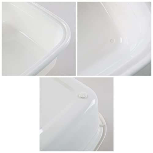  18 Quart Large Dish Pan, 3-Pack Commercial Bus Tub, Cream
