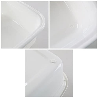  18 Quart Large Dish Pan, 3-Pack Commercial Bus Tub, Cream