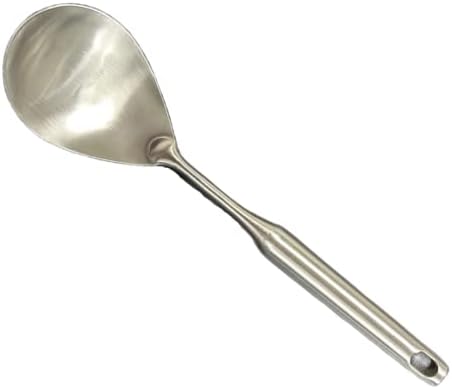  Kimmer Spoon Stainless Steel 304 Slotted Colander Strainer Ladle For Cooking Professional Heat Proof Hollow Handle Dishwasher Safe 14.96 Inches
