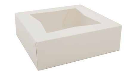  24543 Paperboard White Window Bakery Box, 16" Length X 12" Width X 2-1/4" Height (Case Of 100)