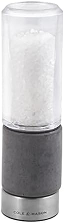 Cole & Mason H321802 Regent Salt Mill | Precision+ Stemless | Concrete/Stainless Steel/Acrylic | 180mm | Single | Includes 1 X Salt Grinder | Lifetime Mechanism Guarantee