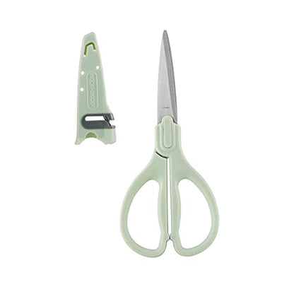  High Carbon Stainless Steel All Purpose Shears With EdgeKeeper Self-Sharpening Sheath, 8.86-Inch, Pistachio