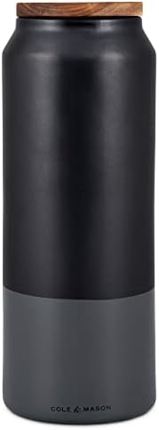 Cole & Mason H822140 Linton Black/Grey Utensil Pot Holder | Kitchen Organisation, Utensils Storage Jar | Ceramic | (H) 160 Mm X (D) 120 Mm | 2 Year Guarantee