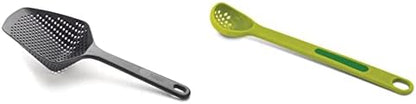 Joseph Joseph Scoop Colander Strainer Slotted Spoon, Large, Black
