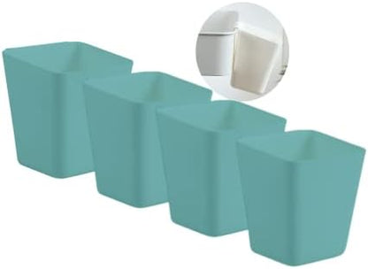  4Pack Hanging Cup Holders,Trolley Basket Storage,Rolling Cart Accessories,4.75x4"Hanging Pencil Holder Storage Containers Hanging Buckets Hanging Bins,Plant Container,Make Up Pencil Holder (Black)