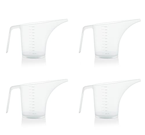  Tofu Funnel Pitcher For Soap Making, Large Capacity Easy Pour Container With Long Spout, Soap Making Supplies, Bakeware Mold, Candle, Microwave Safe, 4 Cups, 32 Ounces, 1000 Ml - Set Of 4
