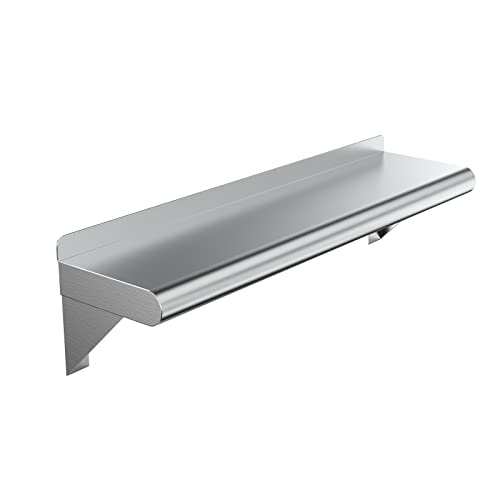  6" X 24" Stainless Steel Wall Shelf | Metal Shelving | Garage, Laundry, Storage, Utility Room | Restaurant, Commercial Kitchen | NSF