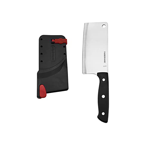  Edgekeeper Self-Sharpening Triple Riveted Cleaver Knife, 6-Inch, Black
