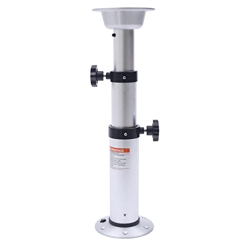  Adjustable Table Pedestal Stand 16.9-28.7 Inch Aluminum Table Base For RV Marine Boat Caravan Motorhome (Stepped Adjustment)