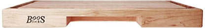  Lock PM2418225-P Newton Prep Master Maple Wood Reversible Cutting Board With Juice Groove And Pan, 24 Inches X 18 Inches X 2.25 Inches