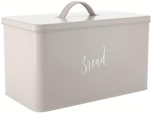  X For Kitchen Countertop, Breadbox, Metal Bread Boxes For Kitchen Counter, Extra Large Bread Box, Greige (Grey-Beige) Farmhouse Bread Box, Bread Holder For Kitchen Counter