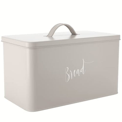  X For Kitchen Countertop, Breadbox, Metal Bread Boxes For Kitchen Counter, Extra Large Bread Box, Greige (Grey-Beige) Farmhouse Bread Box, Bread Holder For Kitchen Counter