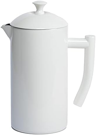  Double-Walled Stainless Steel French Press Coffee Maker, Dilly Bean Green, 34 Fl Oz.