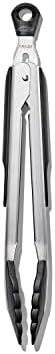 OXO Good Grips 12-Inch Tongs With Nylon Heads & Good Grips Large Silicone Flexible Turner, Stainless Steel