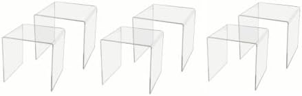  Marketing Holders 6 Pack Clear Acrylic Riser Display Stand 10 Inch Wide X 4 Inch Deep Merchandise Retail Showcase Bench One Piece Stand Clear Plexiglass Counter Or Tabletop Decor Platform