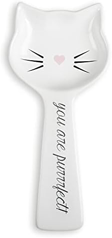  White Ceramic Dog Themed Kitchen Utensils: Measuring Cups And Spoons, Spoon Rest For Countertop - Cute Kitchen Accessories (Dog Measuring Spoons)