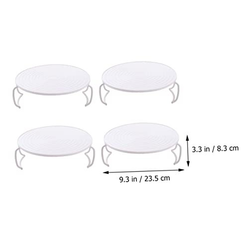  SOLUSTRE Microwave Steam Rack Foldable Storage Shelves Wire Cooling Rack Collapsible Dish Pan Barbeque Rack Round Baking Rack Pressure Cooker Steam Rack Microwave Heating Dish Rack Pp 4pcs