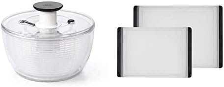  OXO Good Grips Large Salad Spinner - 6.22 Qt. & Good Grips Little Salad Dressing Shaker - Black