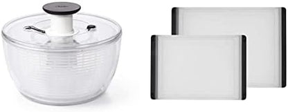 OXO Good Grips Large Salad Spinner - 6.22 Qt. & Good Grips Little Salad Dressing Shaker - Black