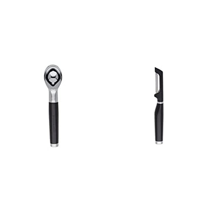  Classic Ice Cream Scoop, One Size, Black 2 & KE112OHOBA KitchenAid Classic Euro Peeler, One Size Black 2
