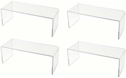  Marketing Holders 6 Pack Clear Acrylic Riser Display Stand 10 Inch Wide X 4 Inch Deep Merchandise Retail Showcase Bench One Piece Stand Clear Plexiglass Counter Or Tabletop Decor Platform