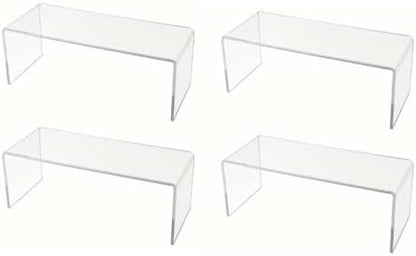  Marketing Holders 6 Pack Clear Acrylic Riser Display Stand 10 Inch Wide X 4 Inch Deep Merchandise Retail Showcase Bench One Piece Stand Clear Plexiglass Counter Or Tabletop Decor Platform