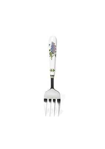  Botanic Garden Serving Fork | 9 Inch Serving Fork With Porcelain Handle | Features A Garden Lilac Motif | Made From Stainless Steel And Porcelain