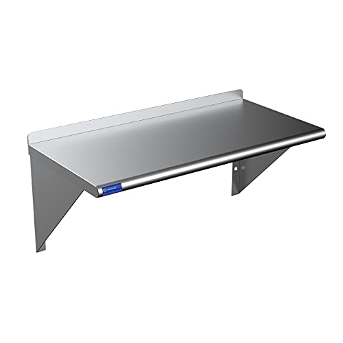  Metal Shelf | Stainless Steel Wall Mount NSF Shelving For Commercial Restaurant, Kitchen, Laundry Room, Food Truck