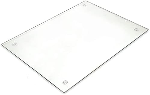  Mpered Glass Cutting Board – Long Lasting Clear Glass – Scratch Resistant, Heat Resistant, Shatter Resistant, Dishwasher Safe. (Large 12x16")