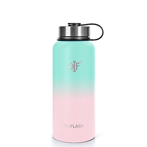  Sports Water Bottle - 32 Oz, 3 Lids (Straw Lid), Leak Proof, Vacuum Insulated Stainless Steel, Double Walled, Thermo Mug, Metal Canteen