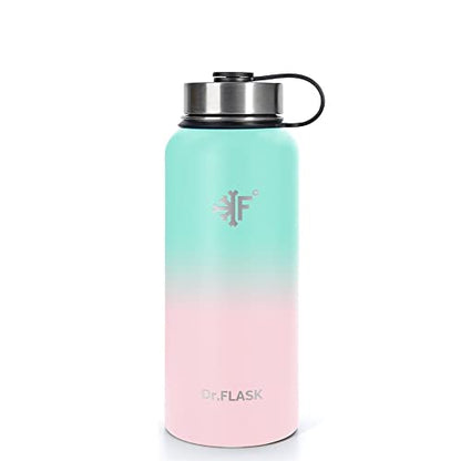  Sports Water Bottle - 32 Oz, 3 Lids (Straw Lid), Leak Proof, Vacuum Insulated Stainless Steel, Double Walled, Thermo Mug, Metal Canteen