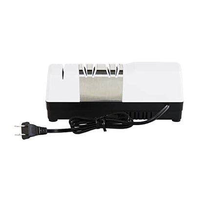  's Choice Hybrid Diamond Hone Knife Combines Electric And Manual Sharpening For Straight And Serrated 20-Degree Knives, 3-Stage, White