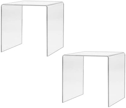  Marketing Holders 6 Pack Clear Acrylic Riser Display Stand 10 Inch Wide X 4 Inch Deep Merchandise Retail Showcase Bench One Piece Stand Clear Plexiglass Counter Or Tabletop Decor Platform