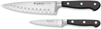 Wüsthof Classic Hollow Edge 2-Piece Chef's Knife Set, Black, 6 Nd 3.5-inch