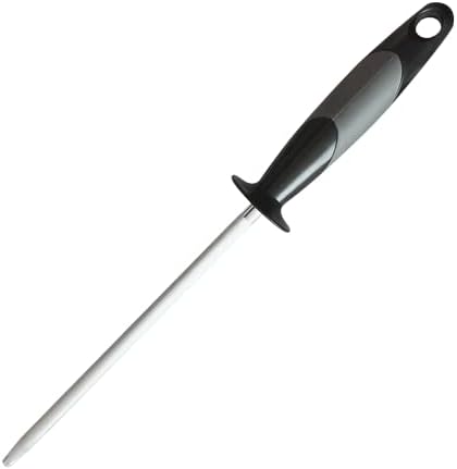  CcuSharp 9" Professional Knife Sharpening Stainless Steel - Honing Rod Butcher Steel W/Rubber Handle - Sharpens, Restores & Realigns Kitchen Knives & Cutting Tools Blades - Lightweight & Durable
