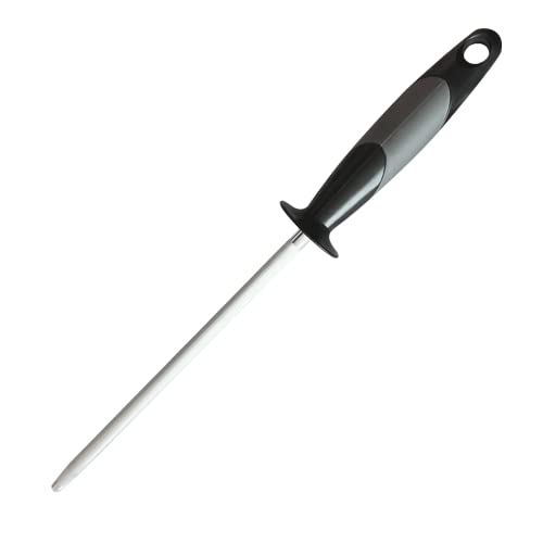 CcuSharp 9" Professional Knife Sharpening Stainless Steel - Honing Rod Butcher Steel W/Rubber Handle - Sharpens, Restores & Realigns Kitchen Knives & Cutting Tools Blades - Lightweight & Durable